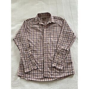 Men's Bill's Khakis Pink Plaid Button Down Shirt - Large